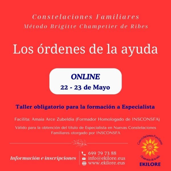 Los órdenes de la ayuda. ONLINE. Constelaciones Familiares