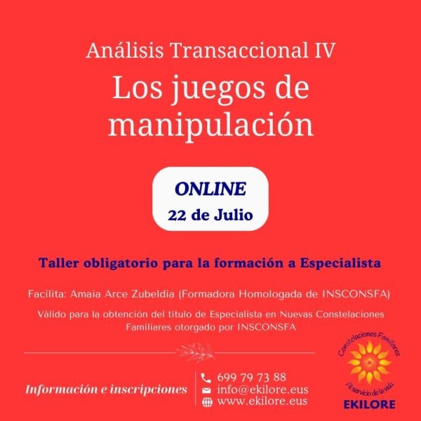 Los juegos de manipulación. ONLINE. Constelaciones Familiares
